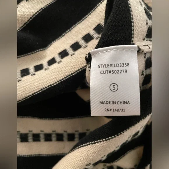 Lalavon🖤🤎 Black and cream tan Striped Knit Maxi midi Dress NWOT - Picture 12 of 15